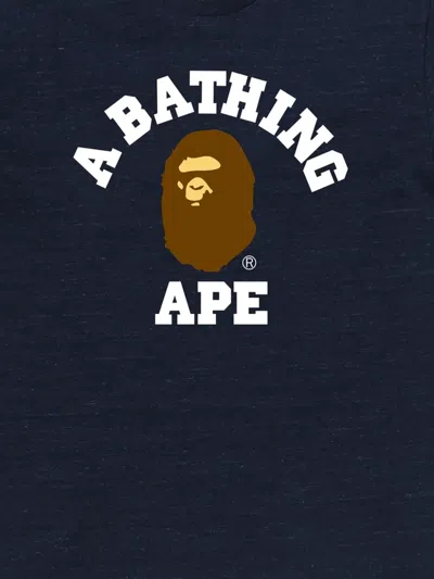 A Bathing Ape Logo T-shirt In Blue