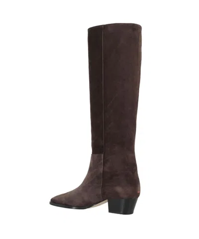 Aeyde 40mm Medea Pointed Boots In Brown