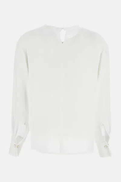Max Mara White Crew Neck Top In Yellow