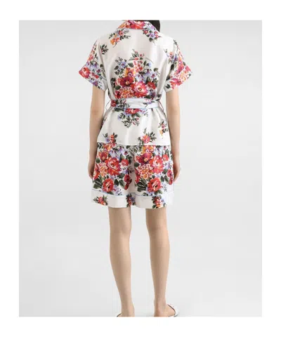 Dolce & Gabbana Flower Bouquet-print Twill Vanity Bermuda Shorts In Animal Print