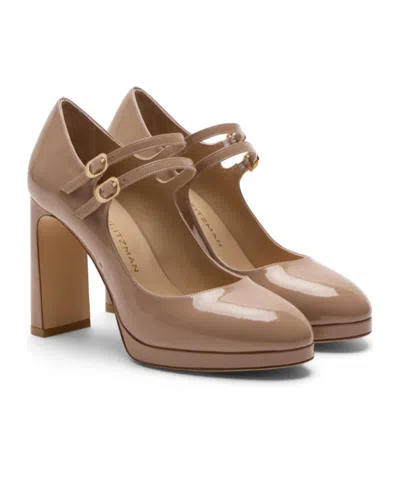 Stuart Weitzman Babette Mary Jane Platform Double-strap Sandals In Brown