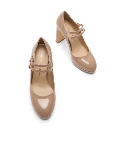 Stuart Weitzman Babette Mary Jane Platform Double-strap Sandals In Brown