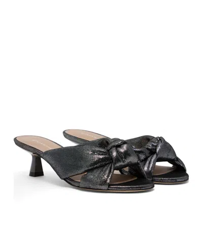 Stuart Weitzman Knotted Slide Sandal In Black