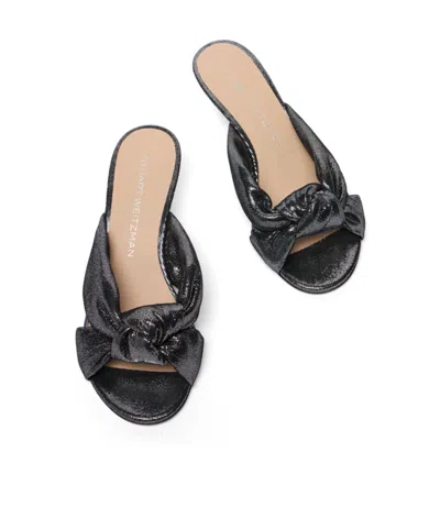 Stuart Weitzman Knotted Slide Sandal In Black