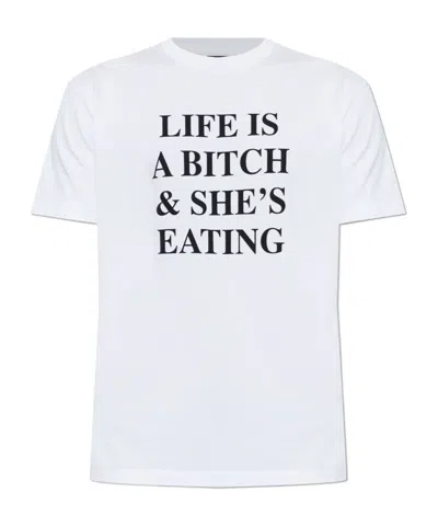 Dsquared2 Slogan Print T-shirt In White