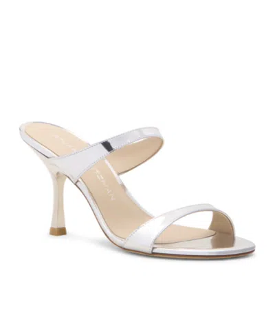 Stuart Weitzman Nudist Metallic Dual-band Slide Sandals In Brown