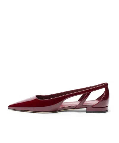 Stuart Weitzman Stuart Power Cutout Flat In Red