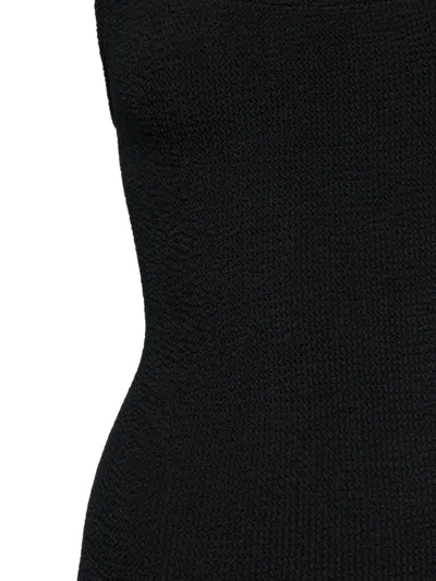 Hunza G Crinkled Terry Tank Mini Dress In Black