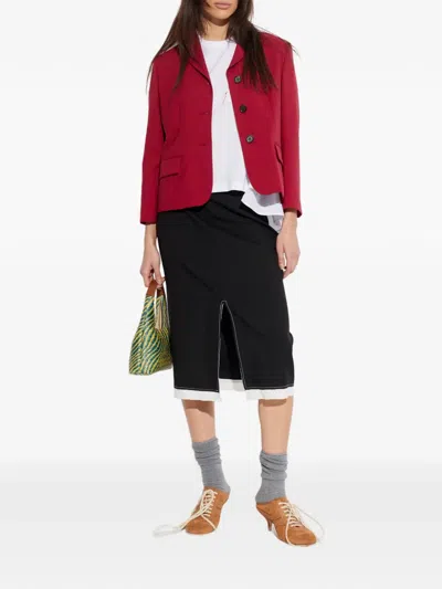 Marni Buttoned Pocket Blazer In Red