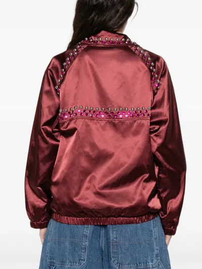 P.a.r.o.s.h Embellished Collared Jacket In Red