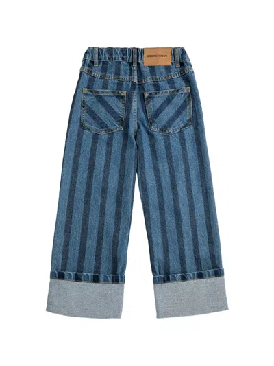 Bobo Choses Striped-pattern Belt-loop Trousers In Blue