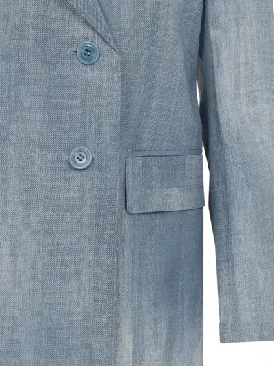 Ermanno Scervino Tailored Polyester Blazer Jacket Notch Lapel In Blue