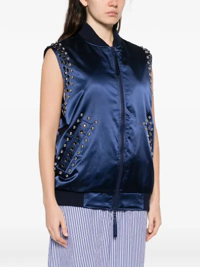 P.a.r.o.s.h Stud-embellished Gilet In Blue