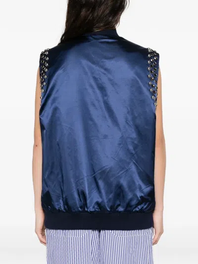 P.a.r.o.s.h Stud-embellished Gilet In Blue