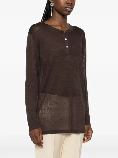 P.a.r.o.s.h Buttons T-shirt In Brown