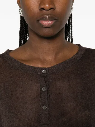 P.a.r.o.s.h Buttons T-shirt In Brown