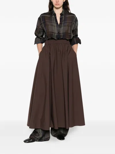 P.a.r.o.s.h Elasticated A-line Midi Skirt In Blue