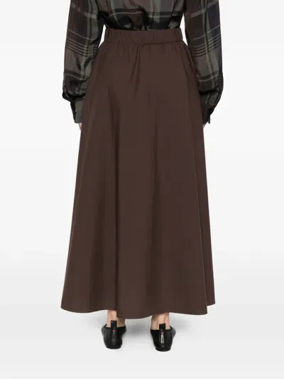 P.a.r.o.s.h Elasticated A-line Midi Skirt In Blue