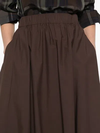 P.a.r.o.s.h Elasticated A-line Midi Skirt In Blue