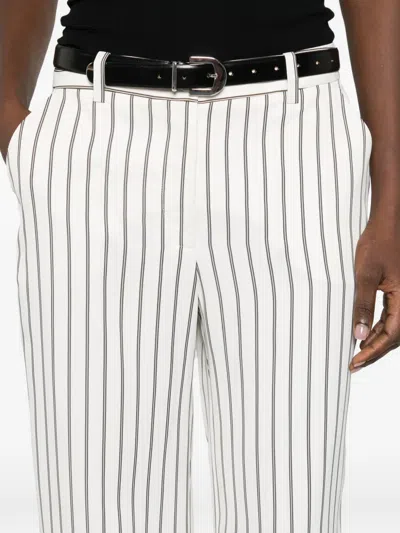 P.a.r.o.s.h Striped-pattern Trousers In White