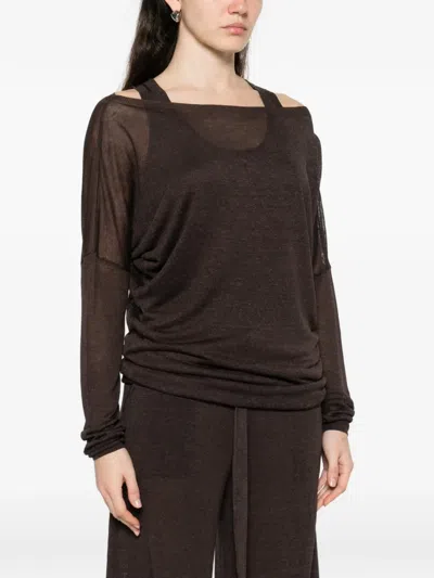 P.a.r.o.s.h Long-sleeve T-shirt In Brown