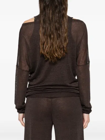 P.a.r.o.s.h Long-sleeve T-shirt In Brown