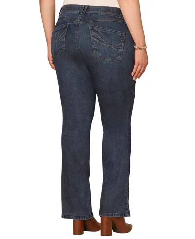 Democracy Plus Size Itty Bitty Boot Cut Jeans In Blue