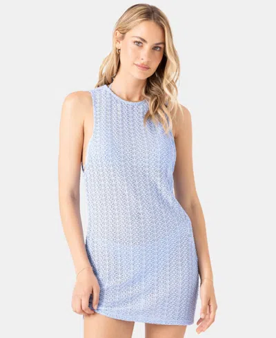 Roxy Open Stich Cover-up Minidress In Blue