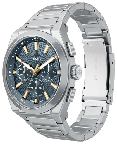 Fossil Everett Chronograph 44mm Watch In Metallic