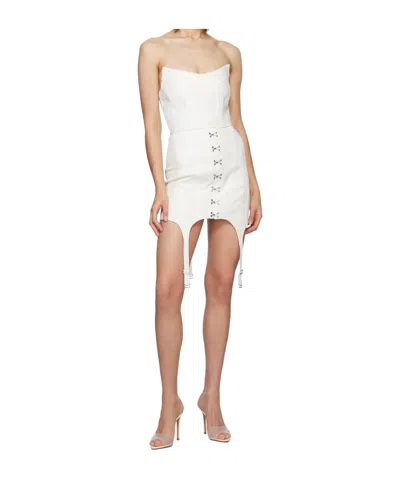Dion Lee Embossed Off-shoulder Bustier In White