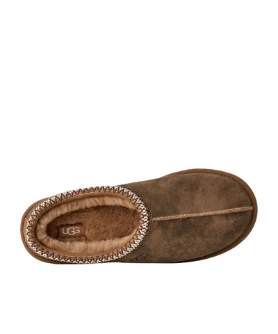 Ugg Chestnut Brown Suede Leather Tasman Ii Slippers In Green