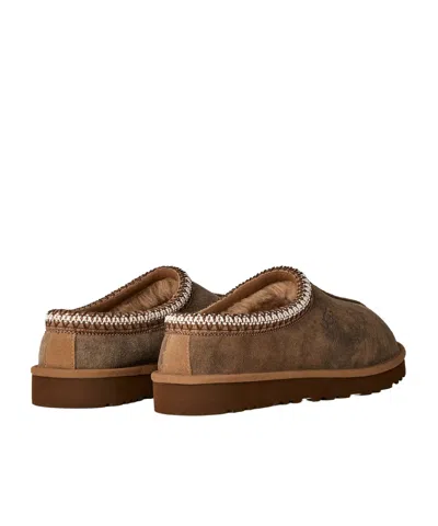 Ugg Chestnut Brown Suede Leather Tasman Ii Slippers In Green