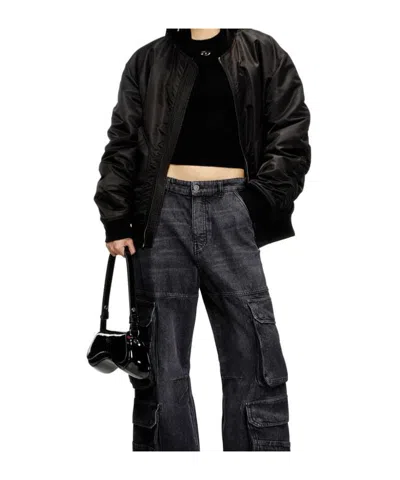 Diesel Curved Black Play Clutch With Glossy Finish And Magnetic Closure