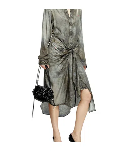 Diesel Cinch-d With Adjustable Strap And Drawstring Sides In Black