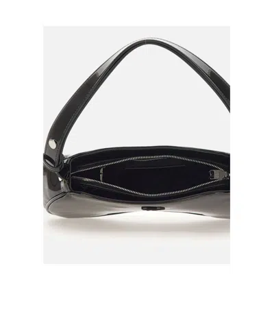 Diesel Play Patent-leather Curved Shoulder Bag In Black