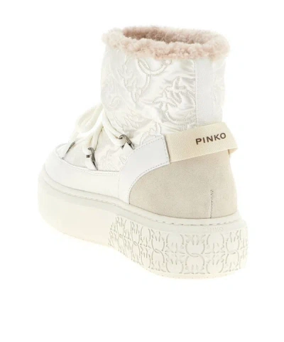 Pinko Quilted Platform Boots In Multi