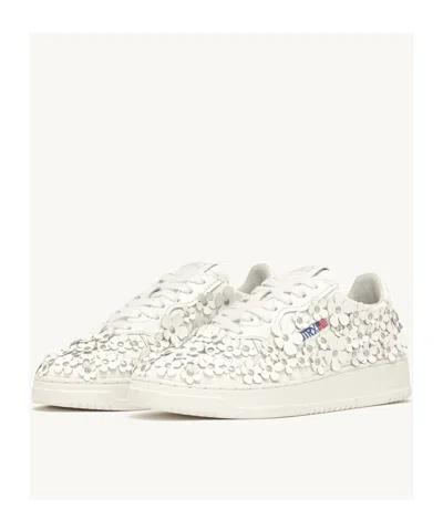 Autry Sneaker Medalist Blooming In White Leather In White