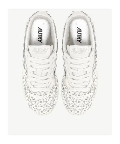 Autry Sneaker Medalist Blooming In White Leather In White