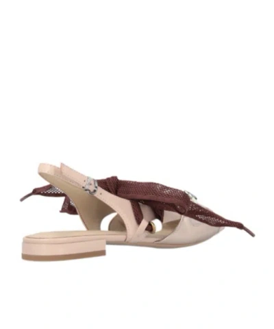 Pinko Gianira 30 Slingback Ballerinas In Leather And Mesh In Pink