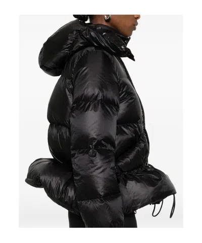 Sacai Nylon Puffer Down Jacket In Black