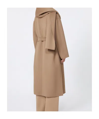 Max Mara Wool Wrap Coat In Brown