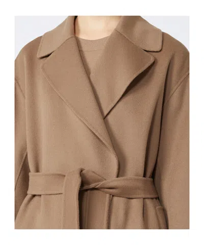 Max Mara Wool Wrap Coat In Brown