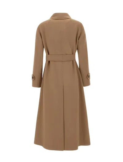 Max Mara Double-breasted Coat In Brown