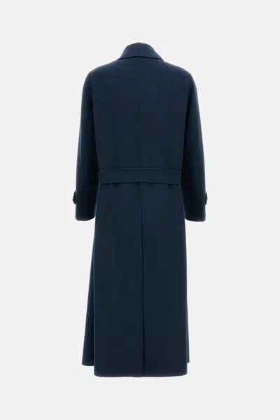 Max Mara Long Sleeve Coat In Blue