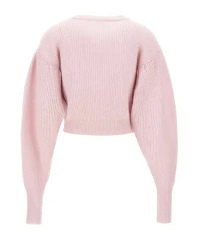 Rotate Birger Christensen Rotate Birgerchristensen Wool Puff Sweater In Pink