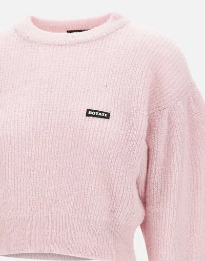 Rotate Birger Christensen Rotate Birgerchristensen Wool Puff Sweater In Pink