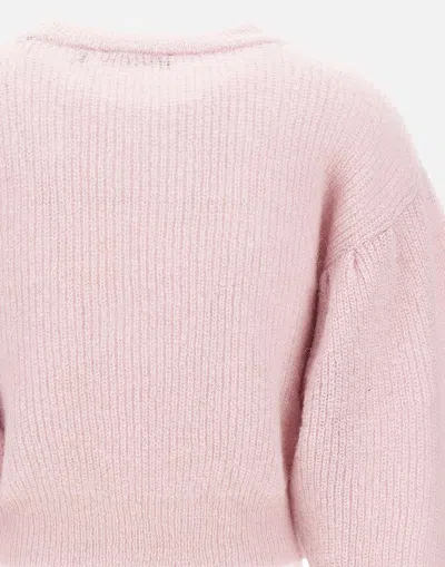 Rotate Birger Christensen Rotate Birgerchristensen Wool Puff Sweater In Pink