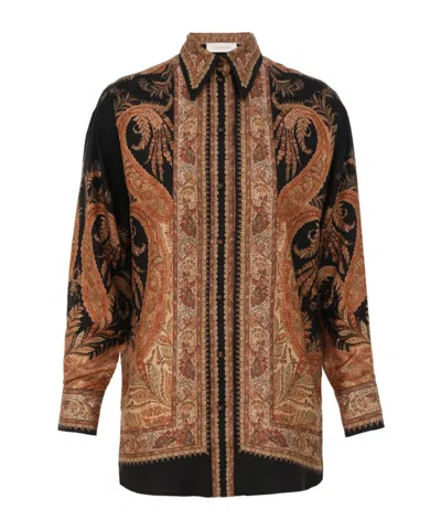 Zimmermann Longline Paisley Pattern Top In Brown