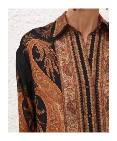 Zimmermann Longline Paisley Pattern Top In Brown