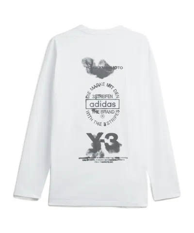 Y-3 Pattern-printed Long-sleeved T-shirt In White